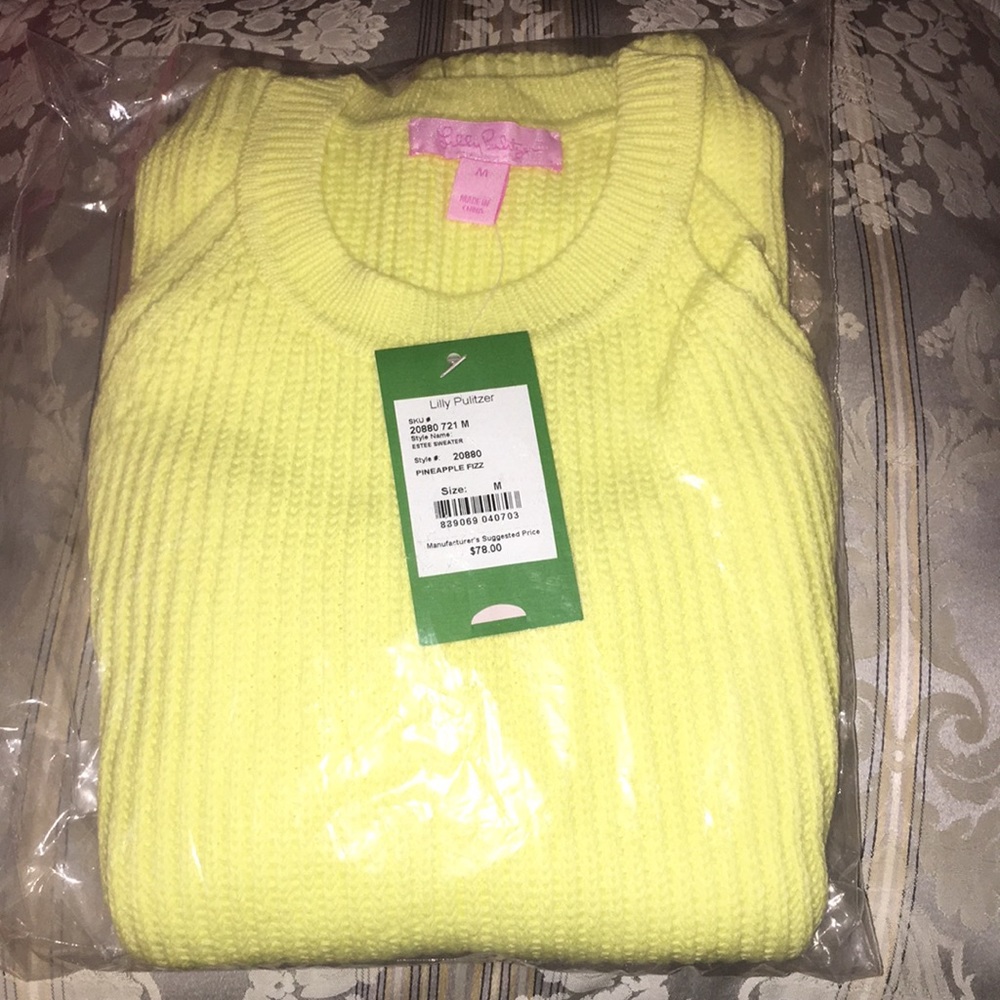 NWT Lilly Pulitzer yellow sweater top